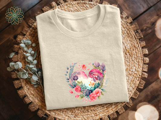Floral Heart Softstyle Tshirt