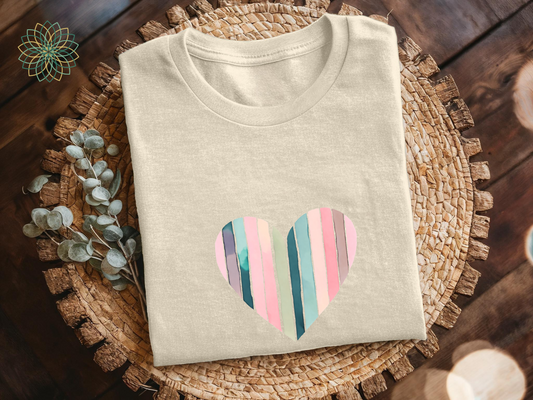Stripey Heart Softstyle Tshirt