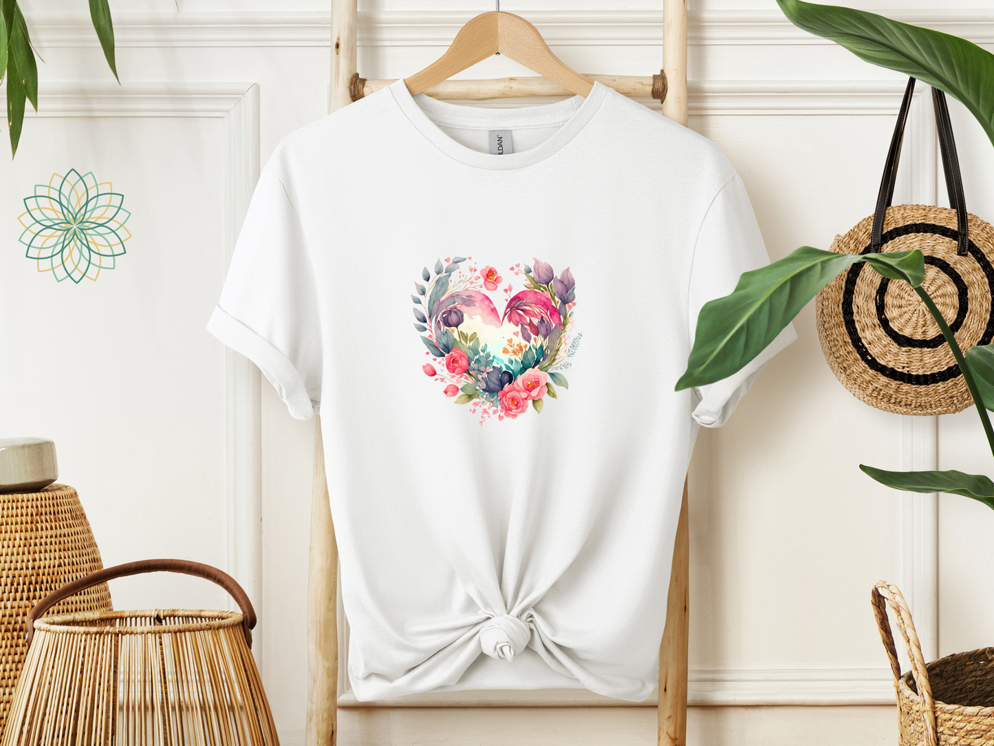 Floral Heart Softstyle Tshirt
