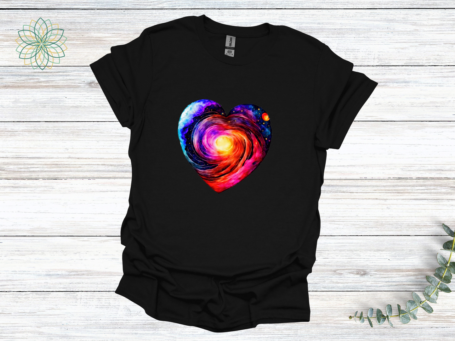 Galaxy Universe Heart Softstyle Tshirt