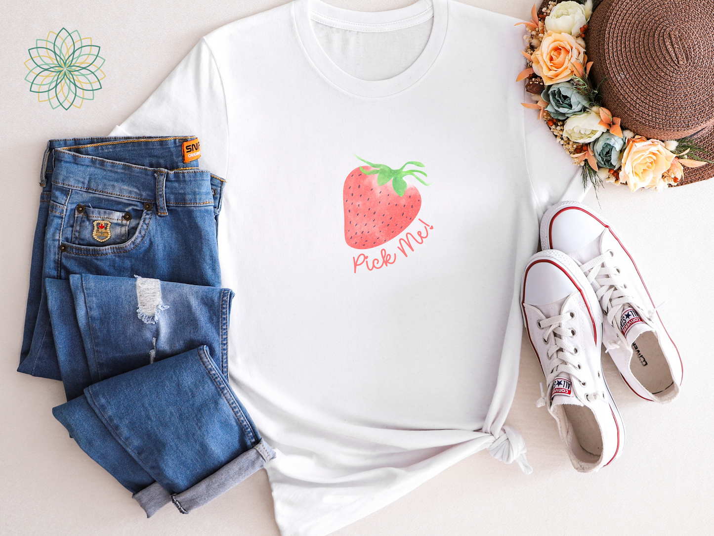 Pick Me! Strawberry Unisex Softstyle T-Shirt - Cute Casual Fruity