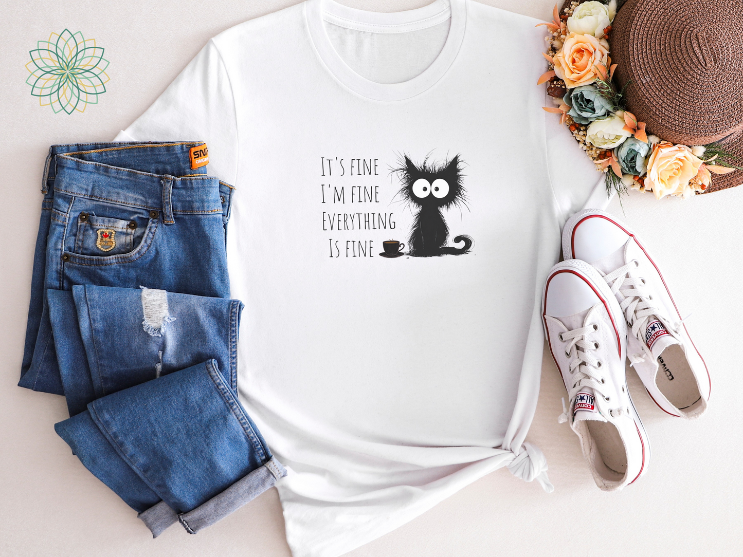 Its All Fine Cat Softstyle Tshirt