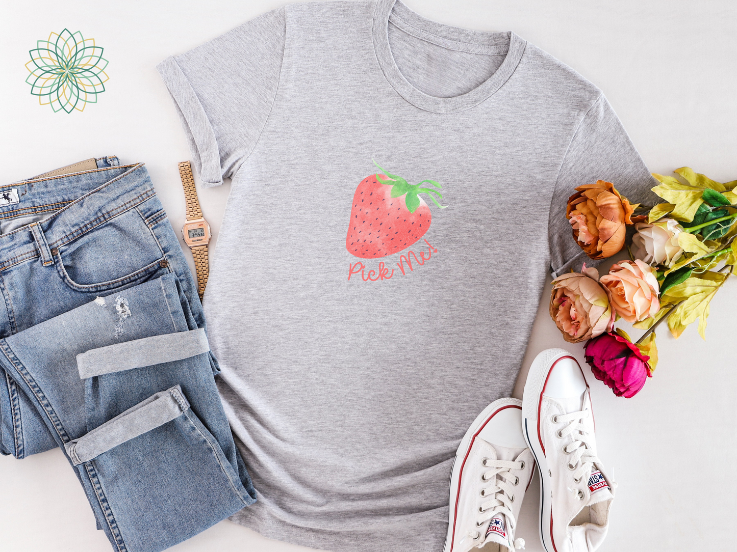 Pick Me! Strawberry Unisex Softstyle T-Shirt - Cute Casual Fruity