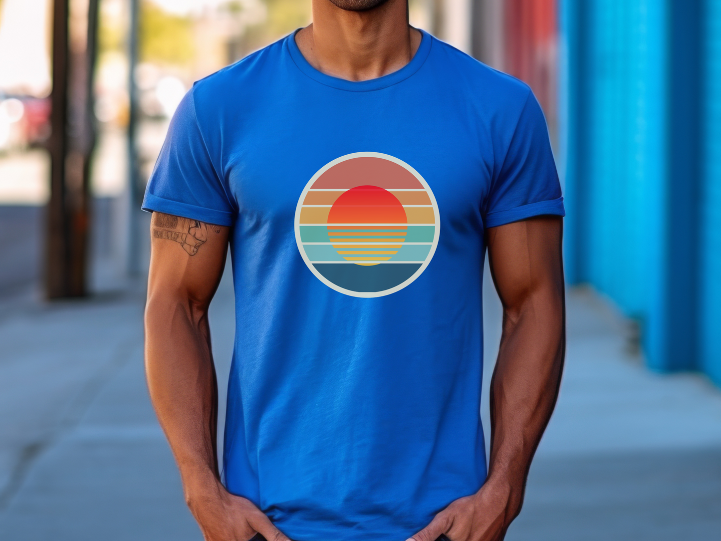 Sunset Circle Unisex Softstyle Tshirt