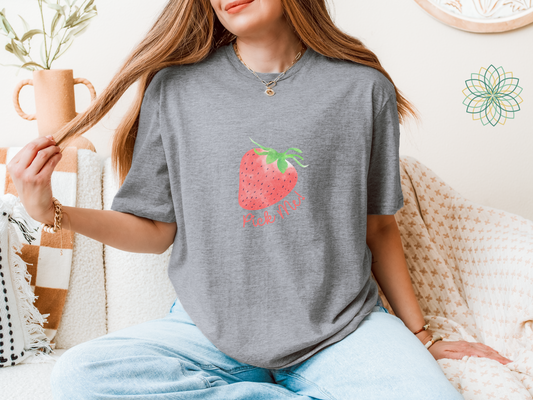 Pick Me! Strawberry Unisex Softstyle T-Shirt - Cute Casual Fruity
