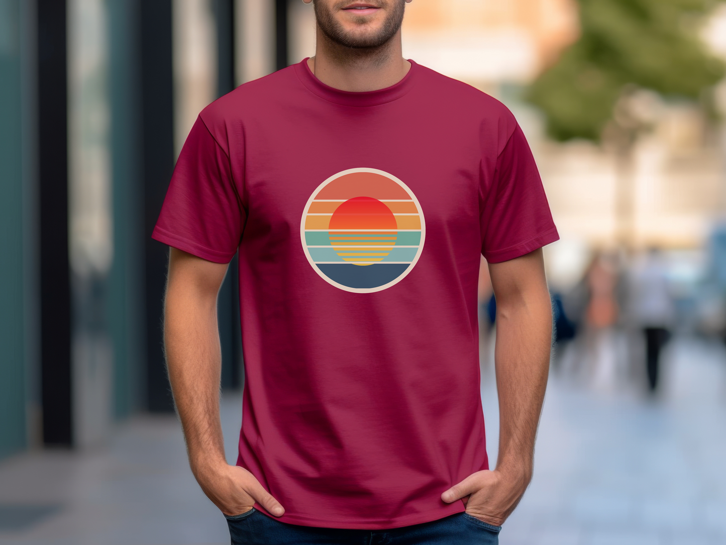 Sunset Circle Unisex Softstyle Tshirt