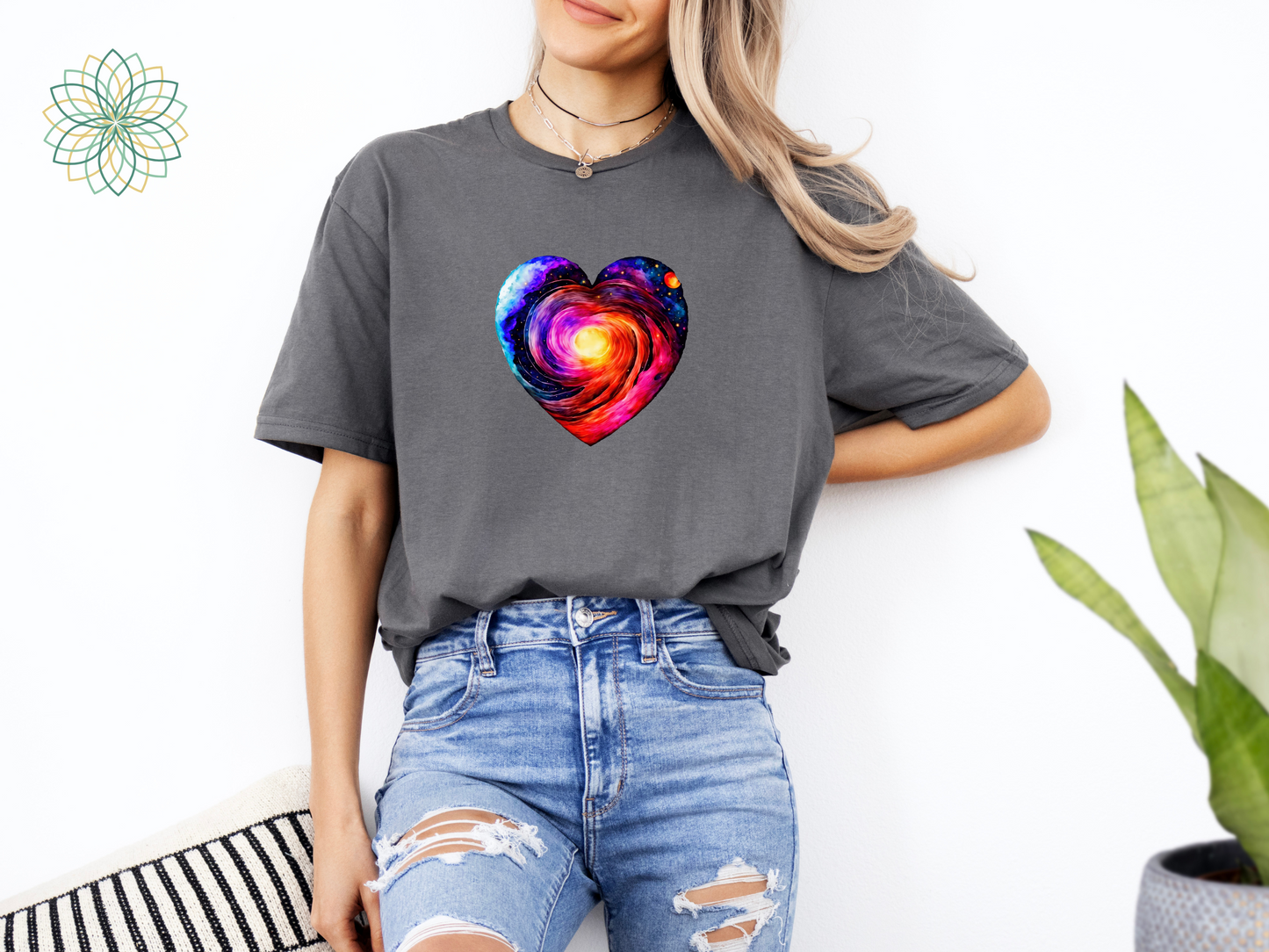 Galaxy Universe Heart Softstyle Tshirt