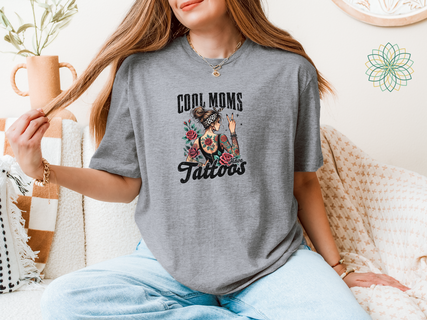 Cool Mom's Have Tattoos Fun Cheeky Soft Style Tshirt