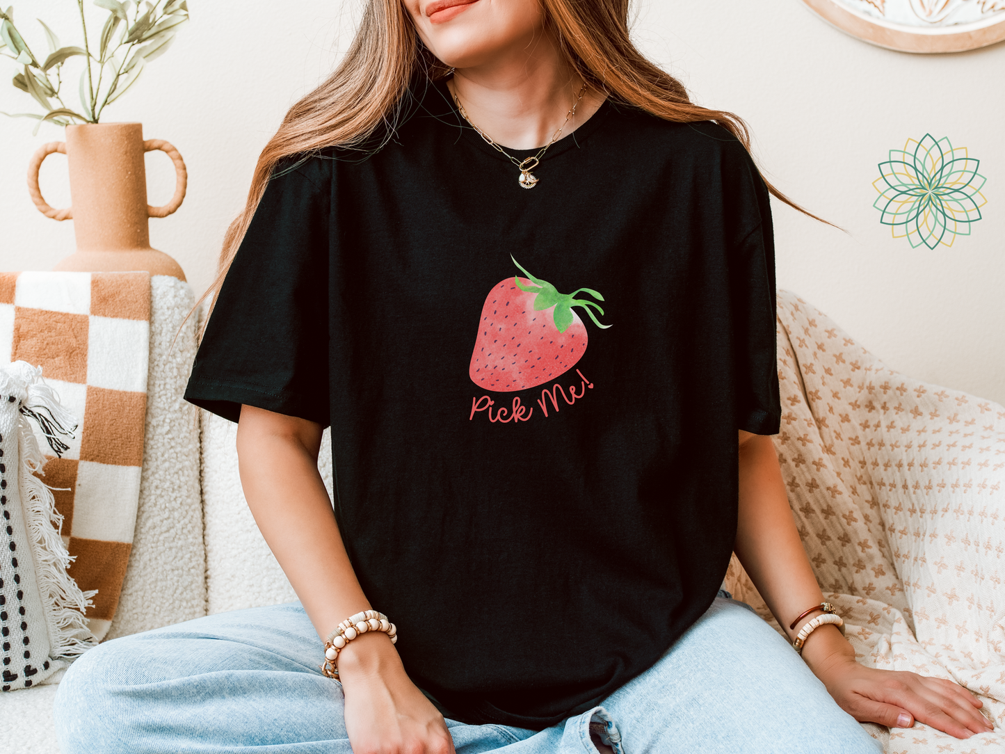 Pick Me! Strawberry Unisex Softstyle T-Shirt - Cute Casual Fruity