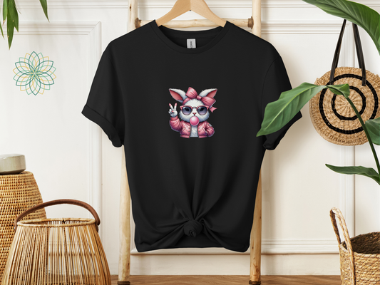 Sassy Bunny Rabbit Coquette Softstyle Tshirt