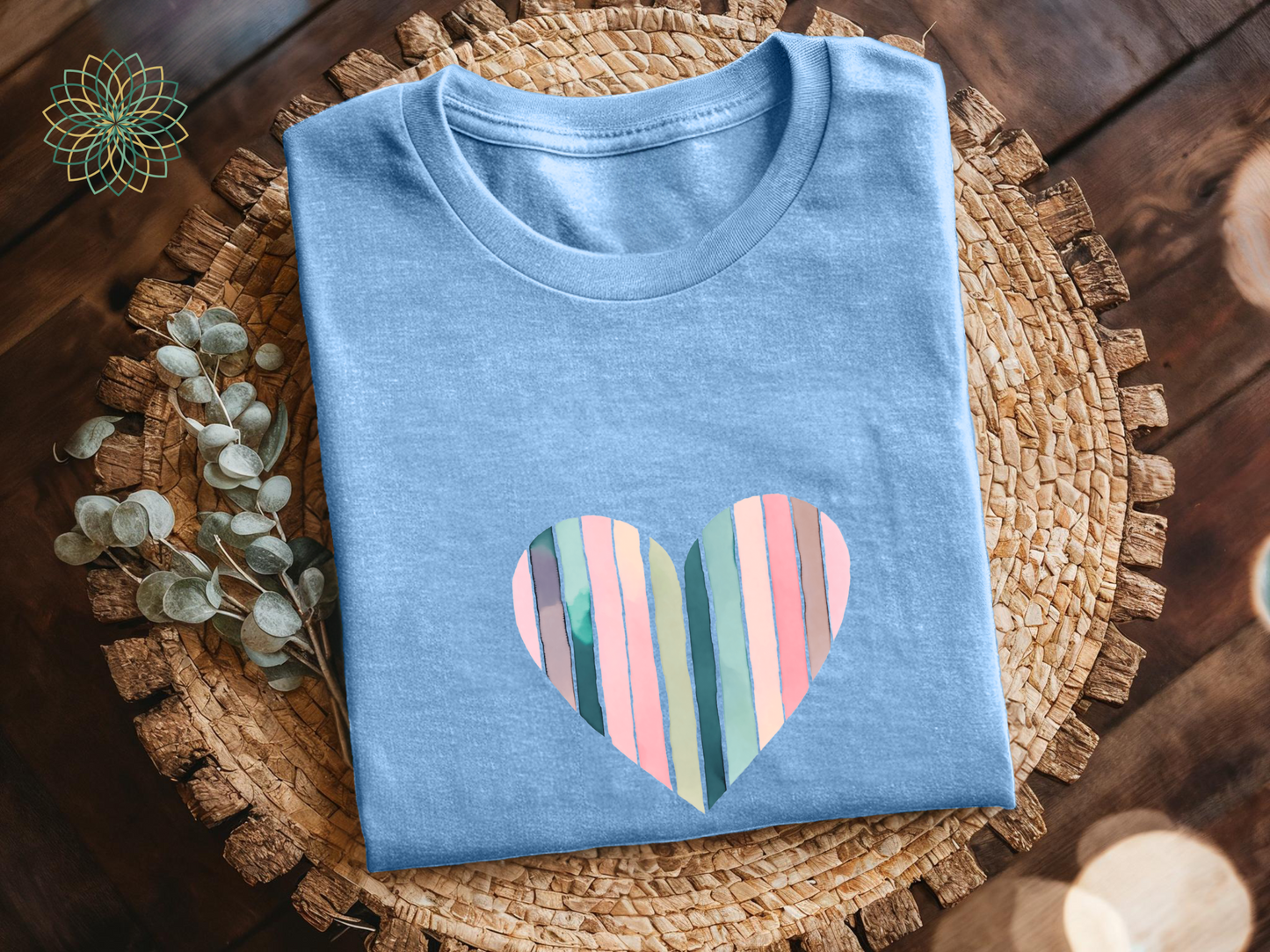Stripey Heart Softstyle Tshirt