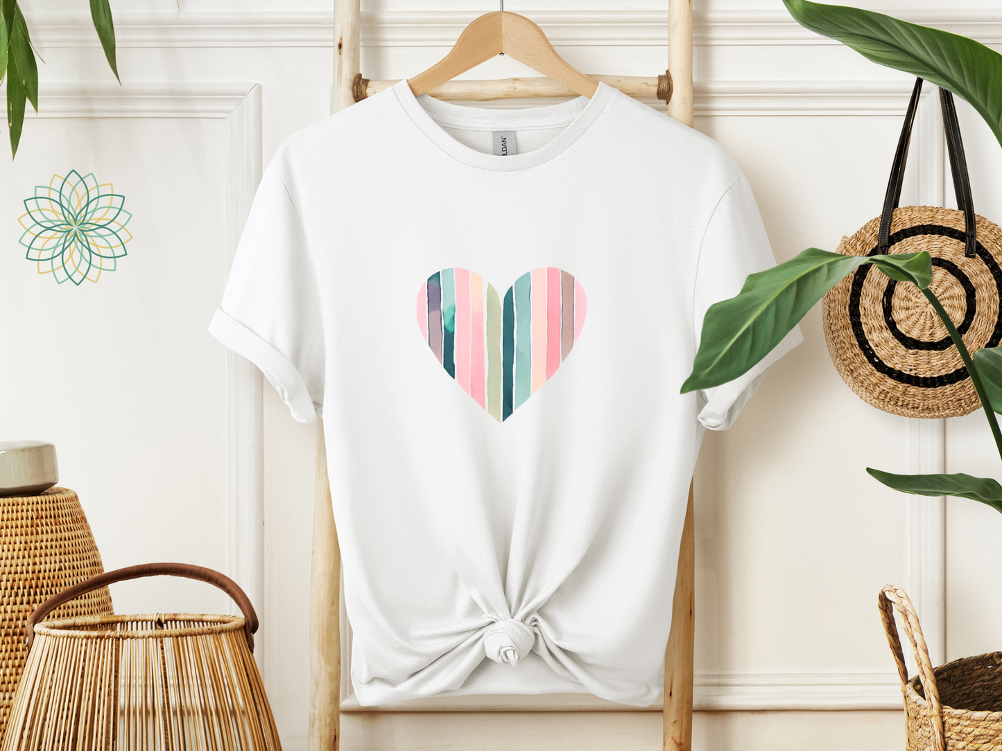 Stripey Heart Softstyle Tshirt