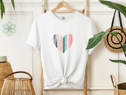 Stripey Heart Softstyle Tshirt