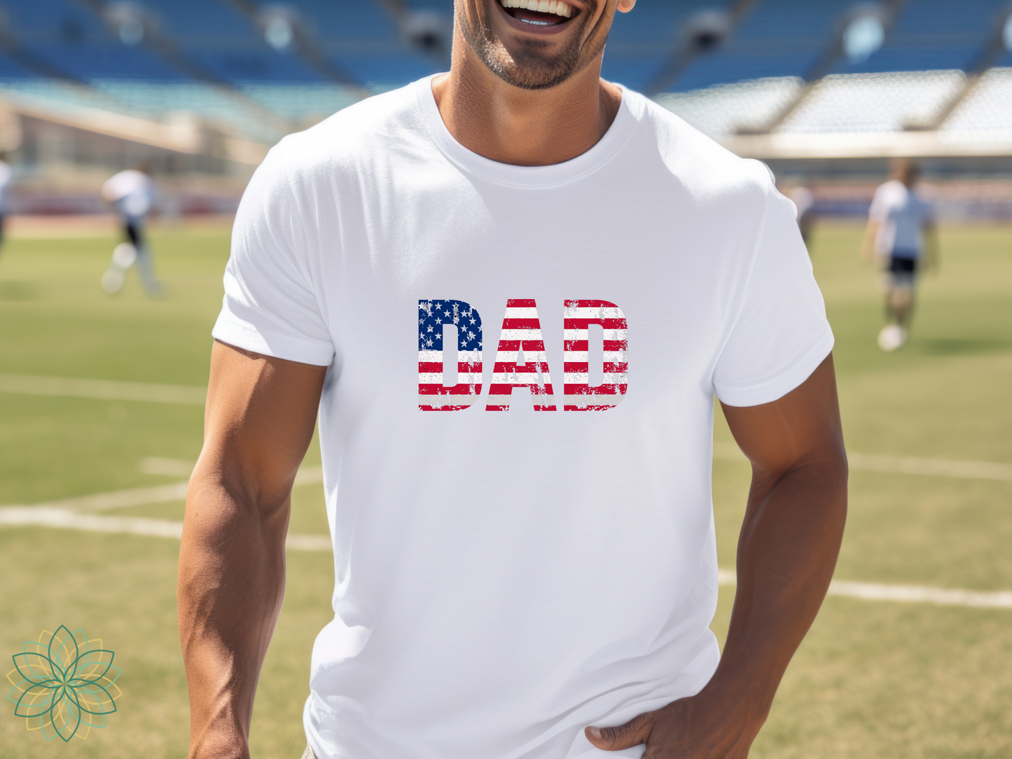 USA Dad mens Softstyle Tshirt