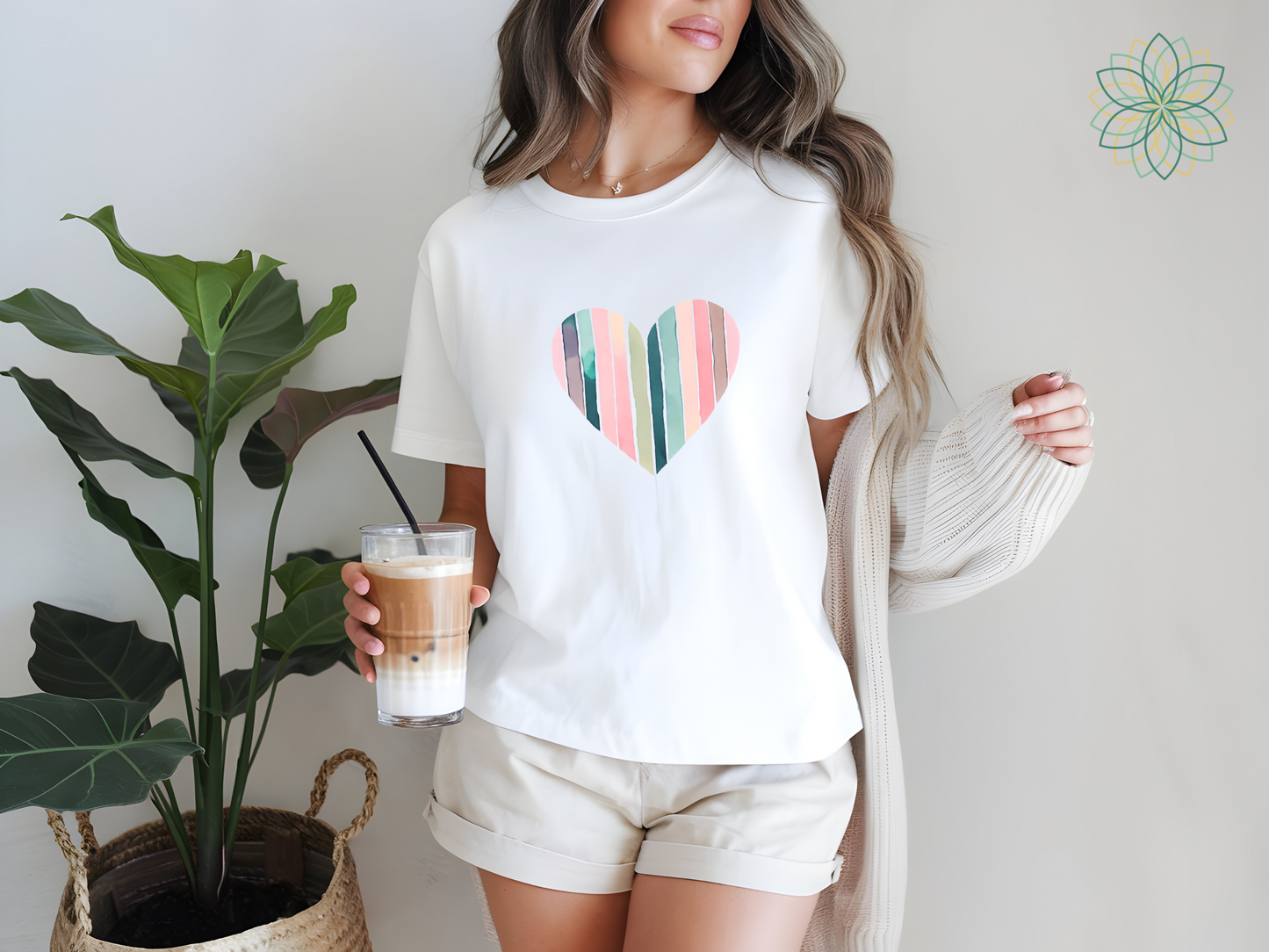 Stripey Heart Softstyle Tshirt