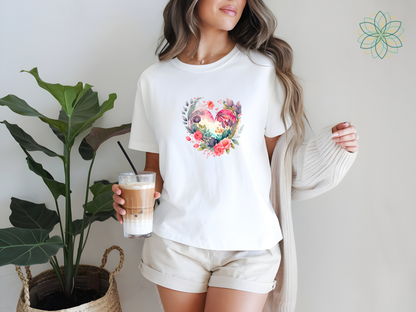 Floral Heart Softstyle Tshirt