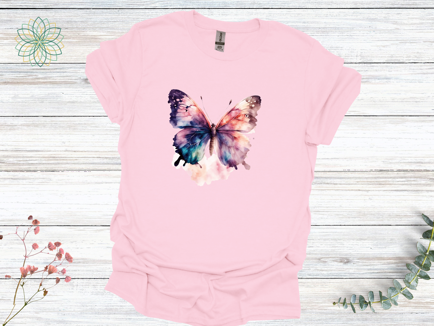 Pink Butterfly Softstyle Tshirt
