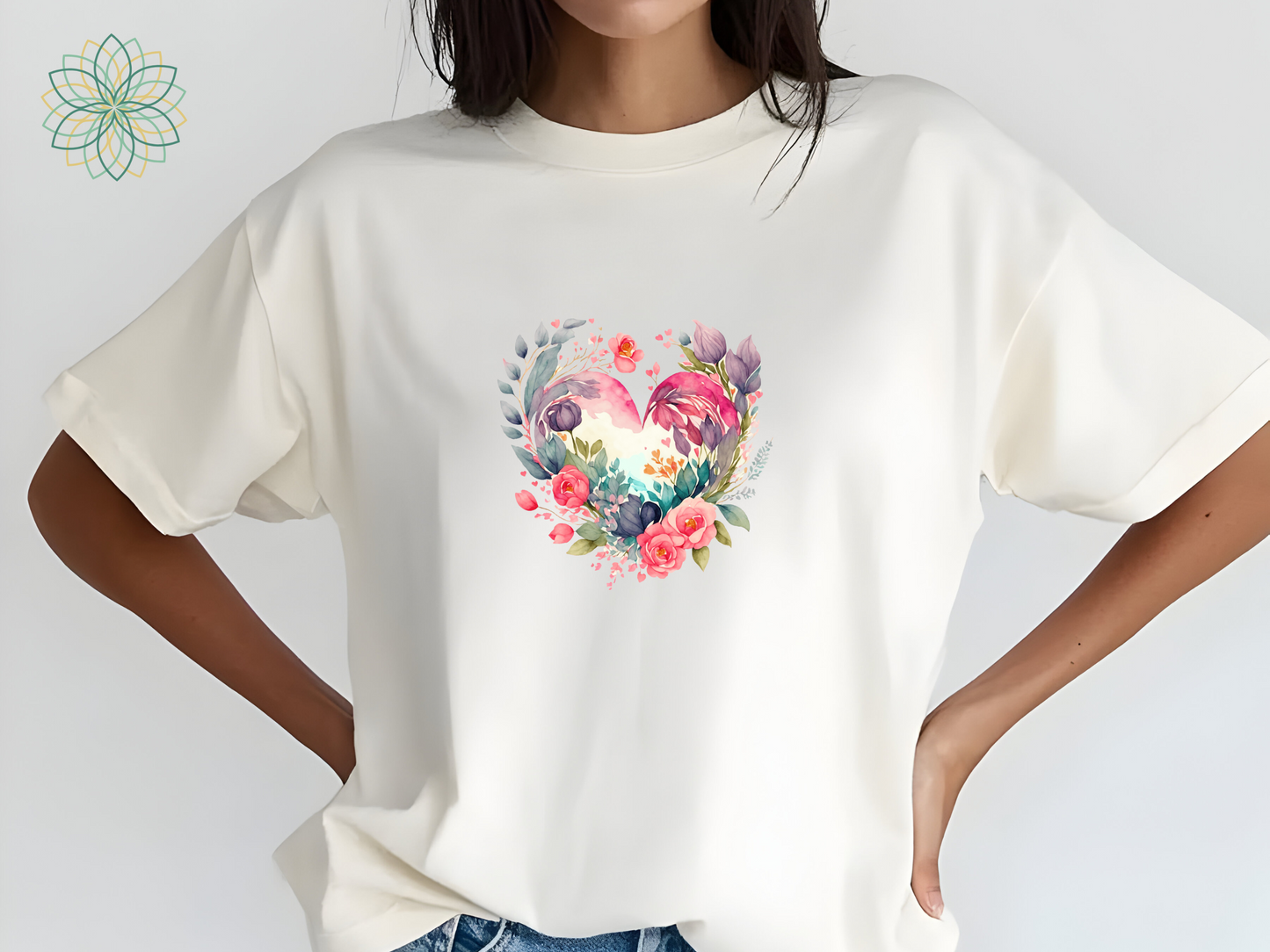 Floral Heart Softstyle Tshirt