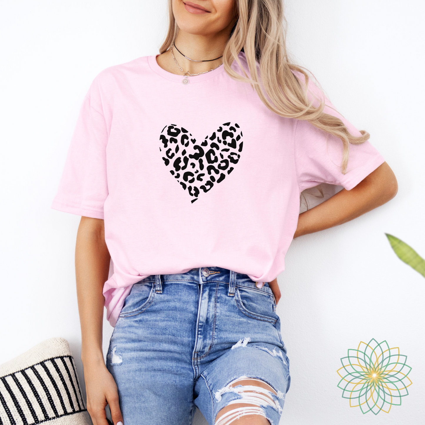 Animal Print Heart Softstyle Tshirt