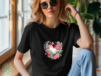 Floral Heart Softstyle Tshirt