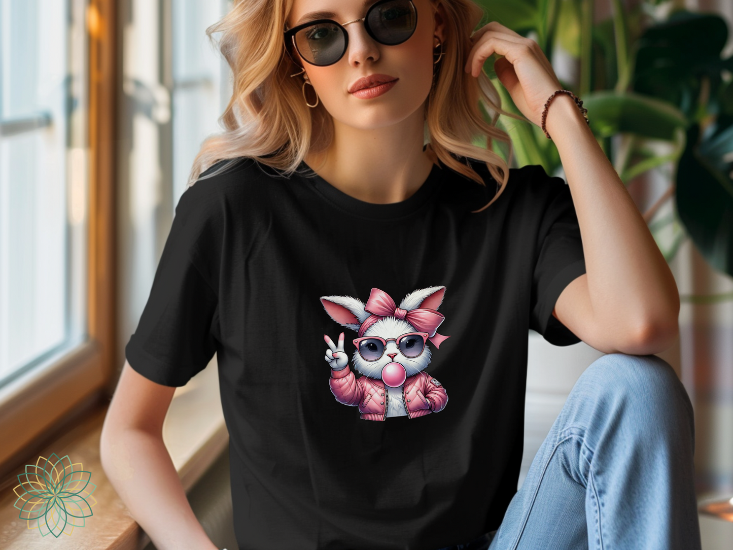 Sassy Bunny Rabbit Coquette Softstyle Tshirt
