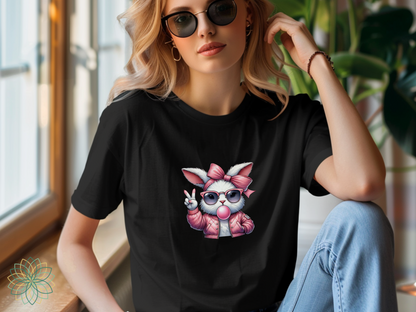 Sassy Bunny Rabbit Coquette Softstyle Tshirt