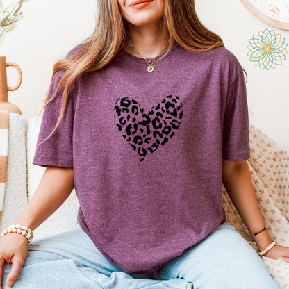 Animal Print Heart Softstyle Tshirt
