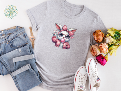 Sassy Bunny Rabbit Coquette Softstyle Tshirt