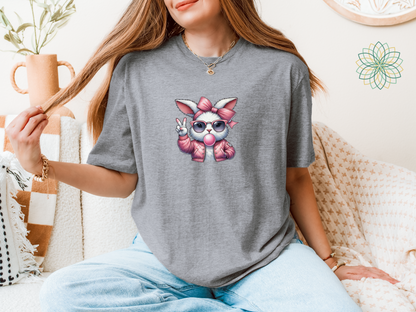 Sassy Bunny Rabbit Coquette Softstyle Tshirt