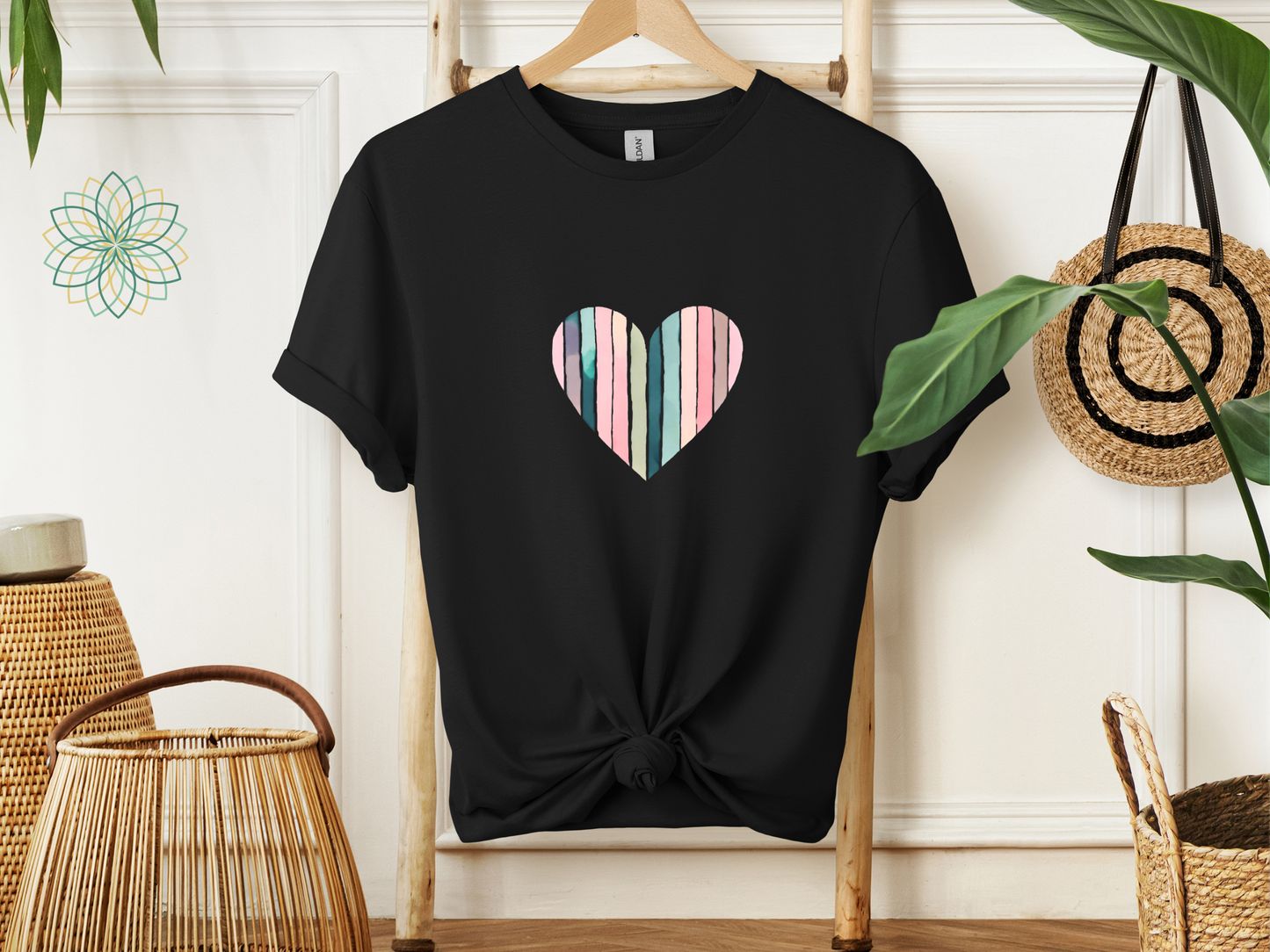 Stripey Heart Softstyle Tshirt