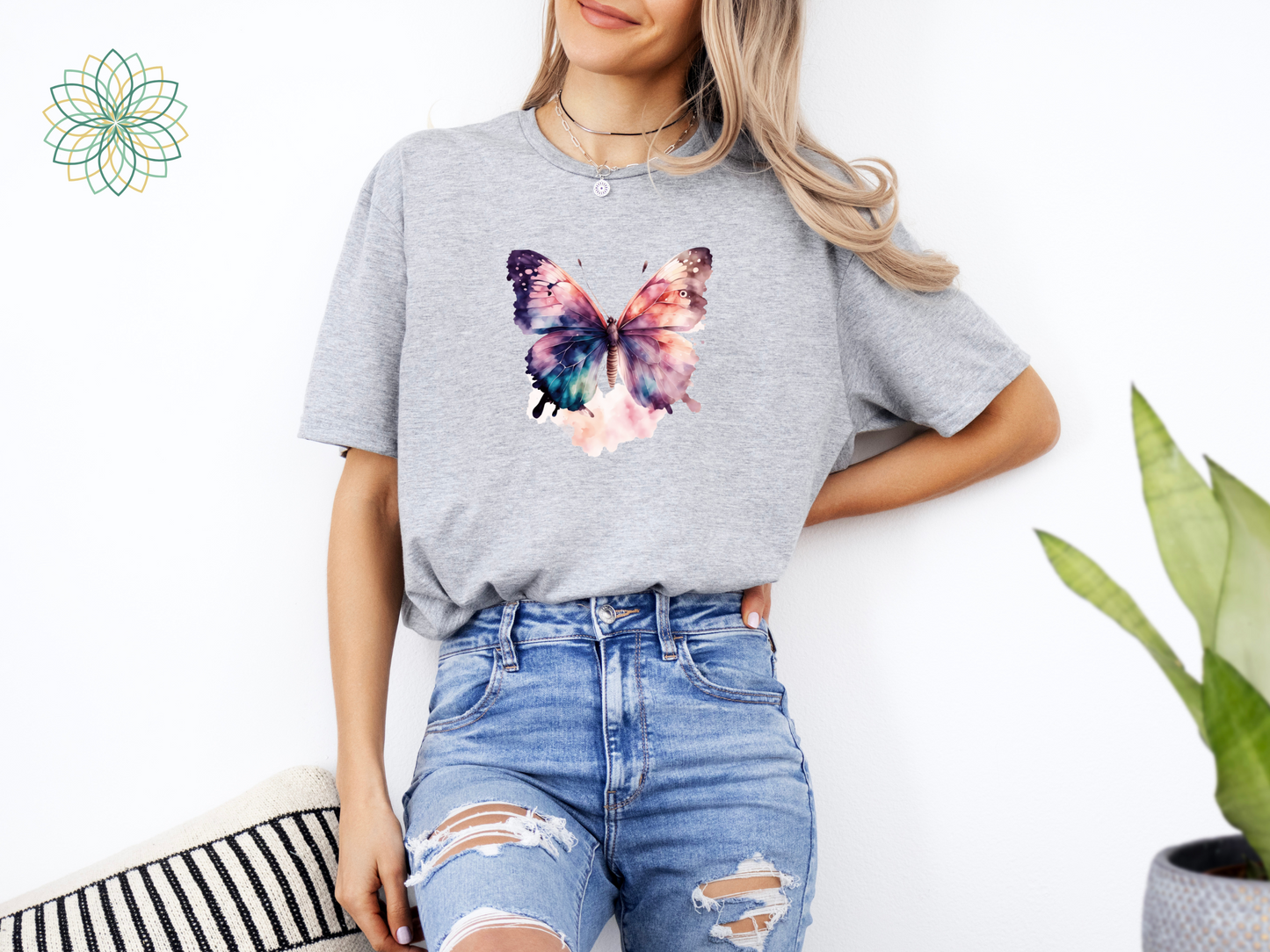 Pink Butterfly Softstyle Tshirt