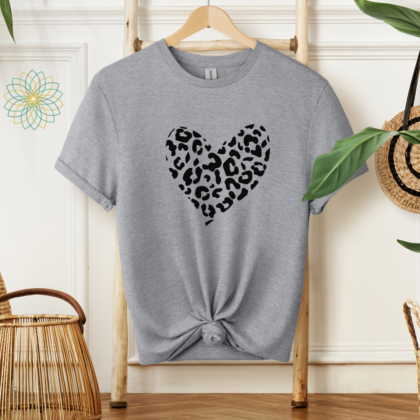 Animal Print Heart Softstyle Tshirt