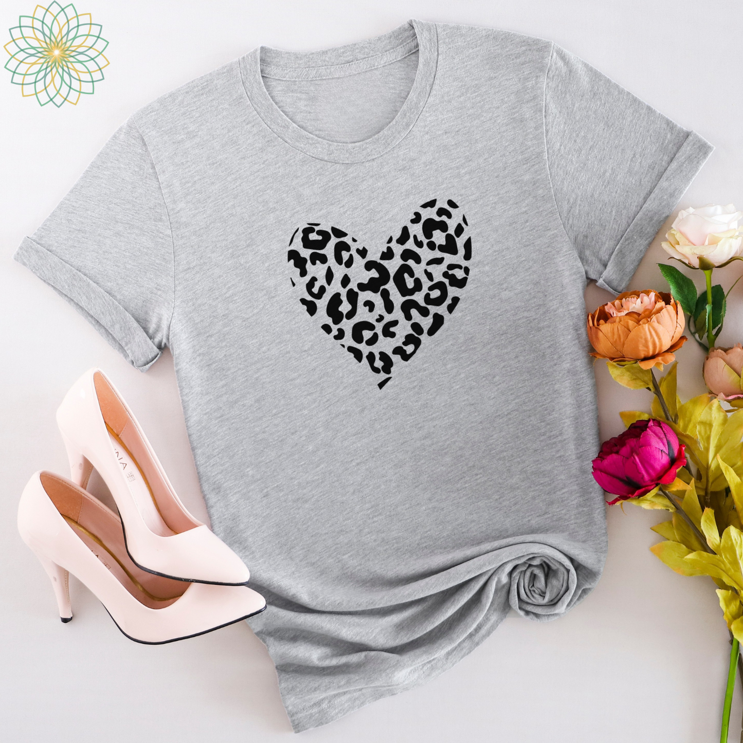Animal Print Heart Softstyle Tshirt